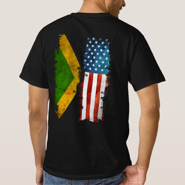 Jamaican American Flagga Jamaica Usa T Shirt (Baksida)