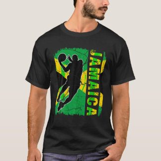 Jamaican Basketball Player Jamaica Flagga Basketba T Shirt