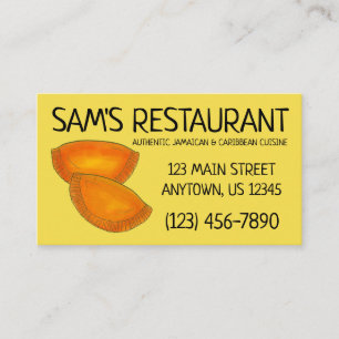 Jamaican Beef Patty Caribbean Restaurant Food Visitkort