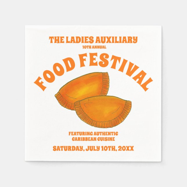 Jamaican Beef Patty Food Fest Caribbean Cuisine Pappersservett (Framsidan)