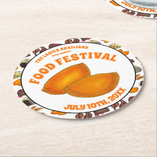 Jamaican Beef Patty Food Fest Caribbean Cuisine Underlägg Papper Rund