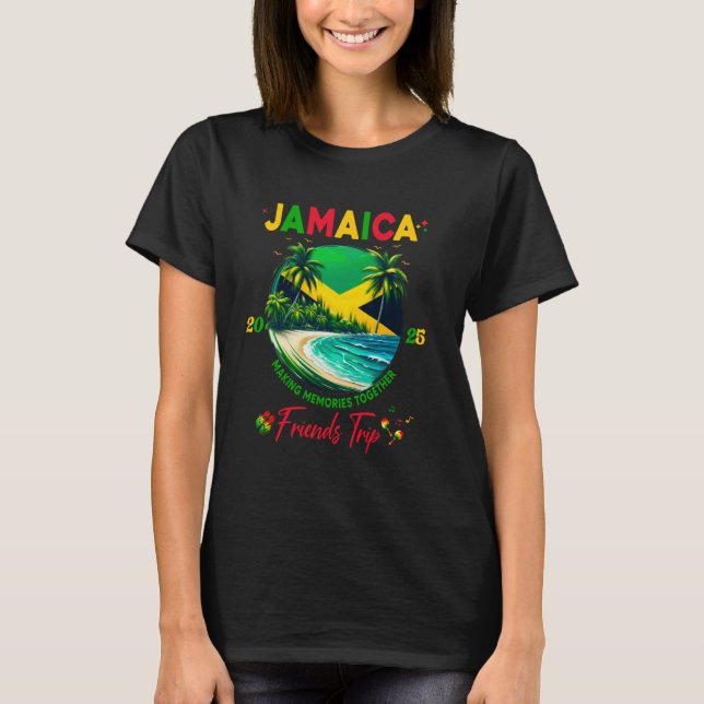 Jamaican Birthday Besties Jamaica Vacation Matchin T Shirt (Framsida)