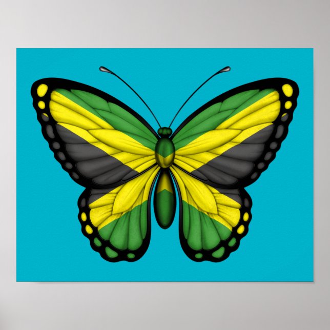 Jamaican Butterfly Flagga Poster (Framsidan)