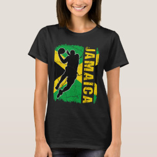 Jamaican Bysketbyll Player Jamaica Flagga Bysketby T Shirt