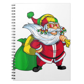 Jamaican christmas rasta jultomten rastafarian.p anteckningsbok