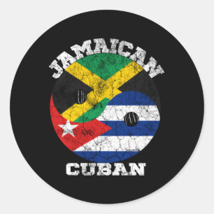 Jamaican Cuban Flagga Cuba Jamaica Flagga Runt Klistermärke