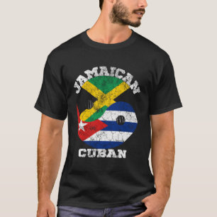 Jamaican Cuban Flagga Cuba Jamaica Flagga T Shirt