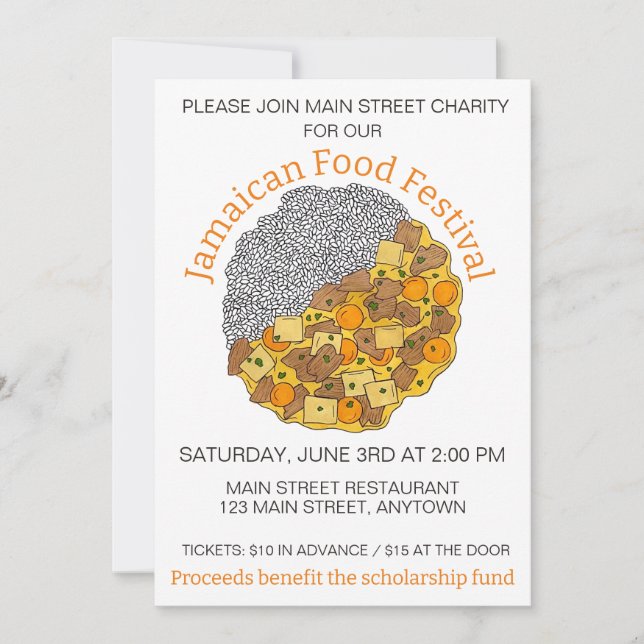 Jamaican Cuisine Food Curry Chicken Ris Inbjudningar (Framsida)