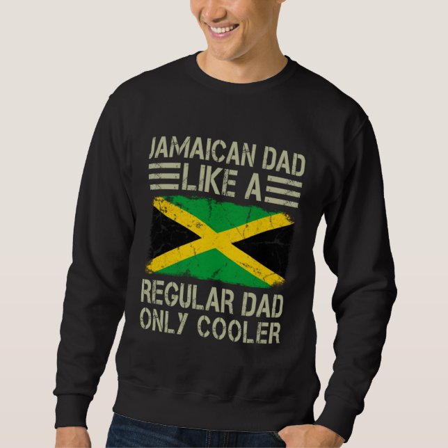 Jamaican Dad Like a Regular Dad Only Cooler  Dad Lång Ärmad Tröja (Framsida)