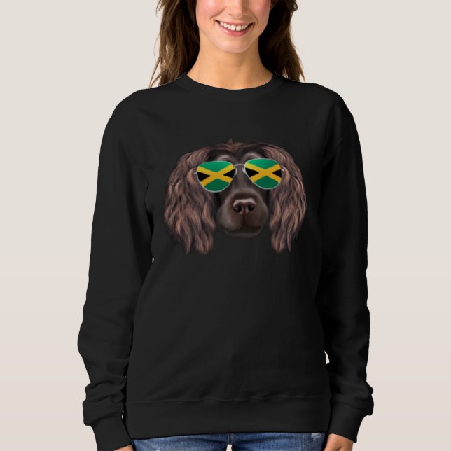Jamaican Flag Boykin Spaniel Dog Jamaica Pocket T Shirt (Framsida)