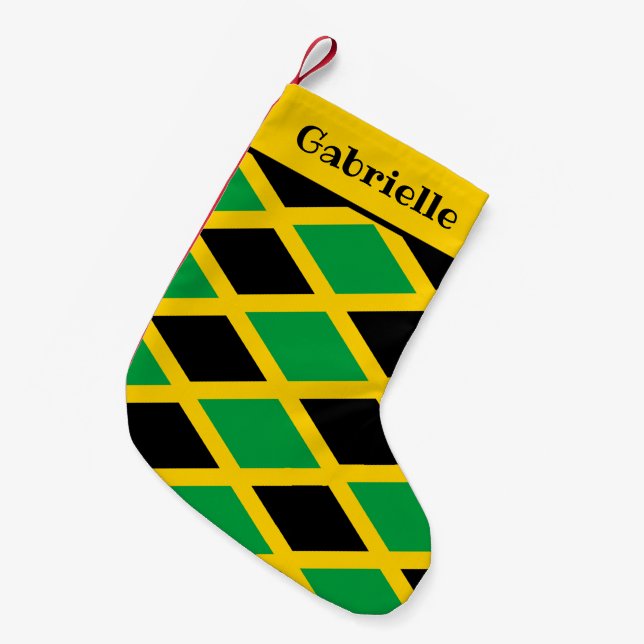 Jamaican Flag Patterned Liten Julstrumpa (Framsidan (Hängande))