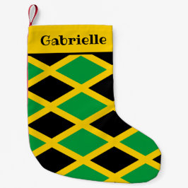 Jamaican Flag Patterned Liten Julstrumpa
