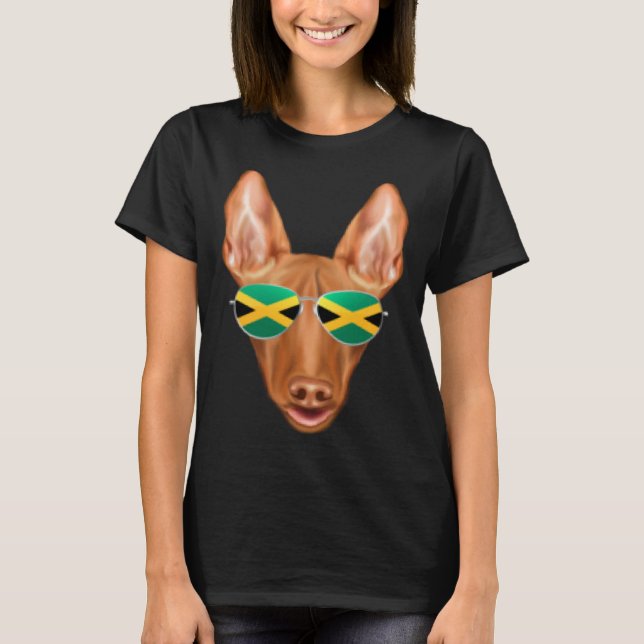 Jamaican Flag Pharaoh Hound Dog Jamaica Pocket T Shirt (Framsida)