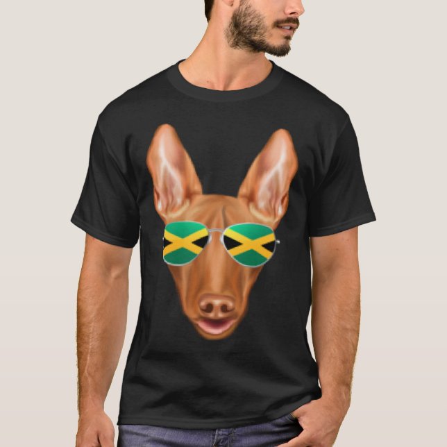 Jamaican Flag Pharaoh Hound Dog Jamaica Pocket T Shirt (Framsida)