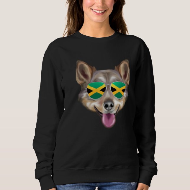 Jamaican Flag Swedish Vallhund Dog Jamaica Pocket T Shirt (Framsida)