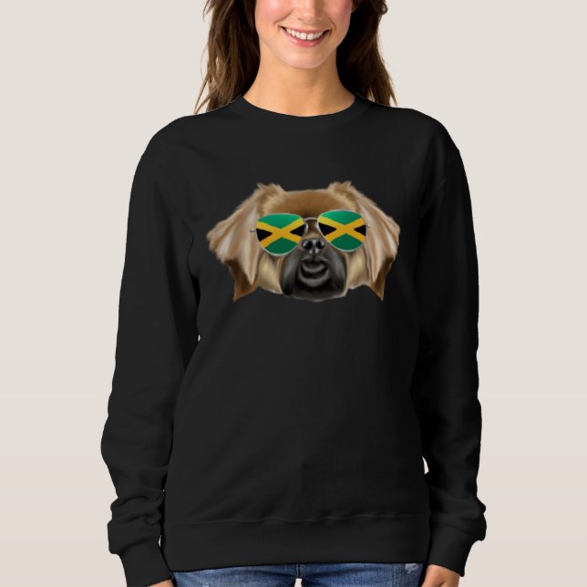 Jamaican Flag Tibetan Spaniel Dog Jamaica Pocket T Shirt (Framsida)