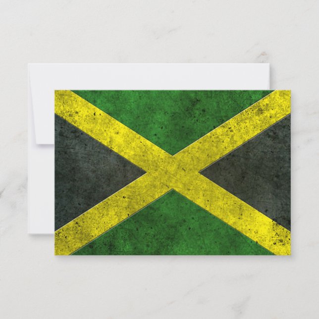 Jamaican Flagga Åldras Steel Effect (Framsida)