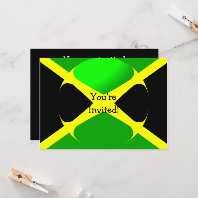 Jamaican Flagga any Tillfälle Inbjudningar (Fram/Back In Situ)