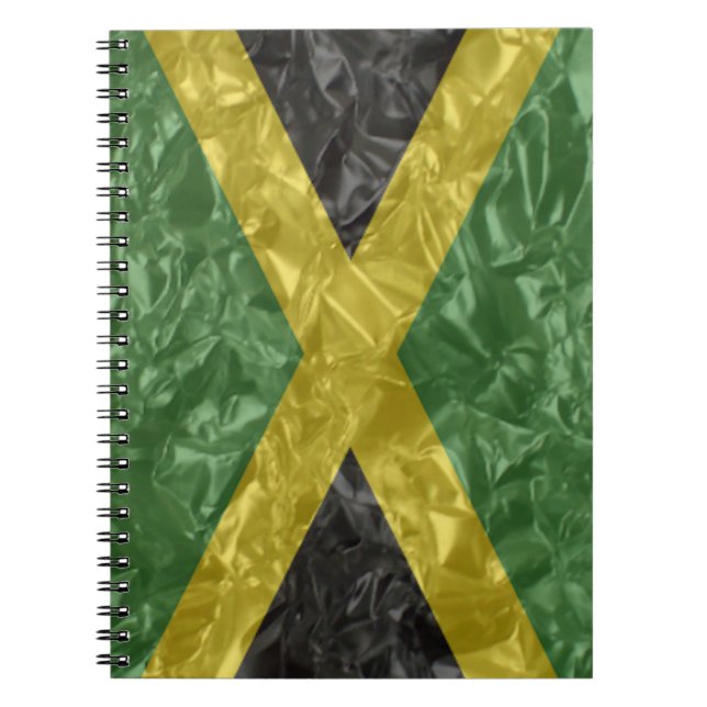 Jamaican Flagga - Crinkled Anteckningsbok (Framsidan)