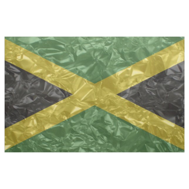 Jamaican Flagga - Crinkled Tyg (Yard)
