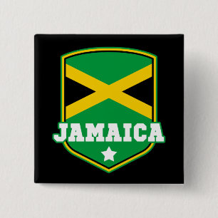 Jamaican Flagga Emblem Jamaica Knapp