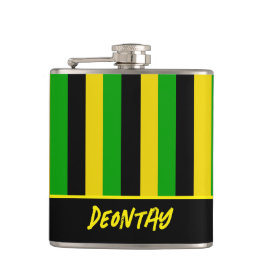 Jamaican Flagga Färgad Rand Add Namn Fickplunta