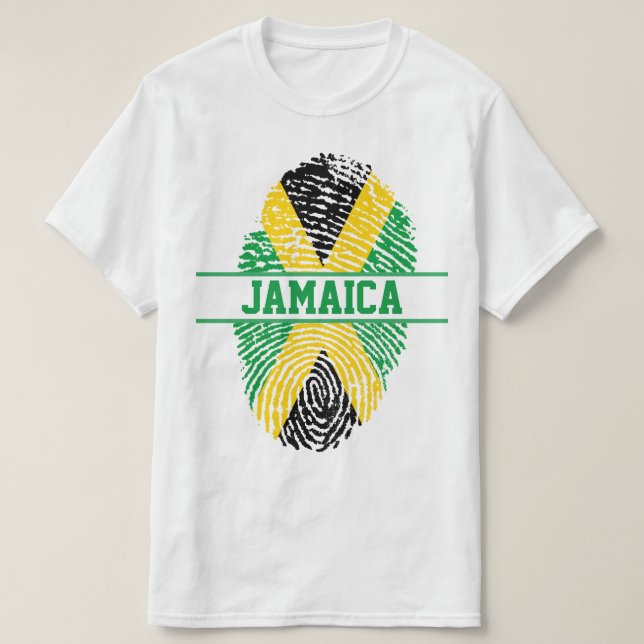 JAMAICAN FLAGGA FINGERPRINT T SHIRT (Design framsida)