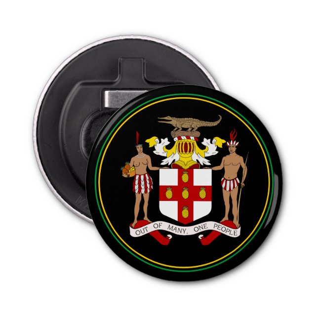 Jamaican Flagga Flaska opener, Jamaica Emblem /Par Flasköppnare (Framsidan)