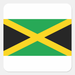 Jamaican Flagga Fyrkantigt Klistermärke