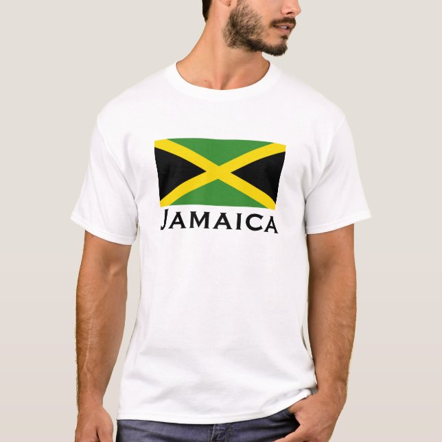 Jamaican Flagga Grönt Gult Black Jamaica Vuxnas T Shirt (Framsida)