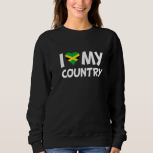 Jamaican Flagga Heart I Kärlek My Land Jamaica T Shirt
