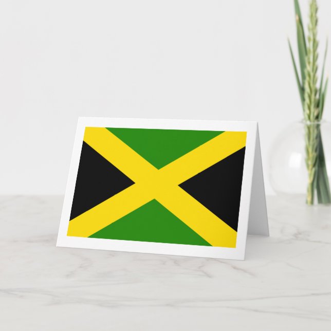 Jamaican Flagga Helgkort (Framsida)