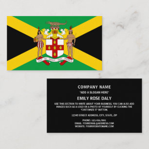 Jamaican Flagga & Jacka av Arm, Jamaicas Flagga Visitkort