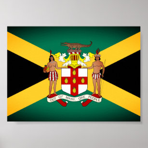 Jamaican Flagga/ Jacka av Arm Poster