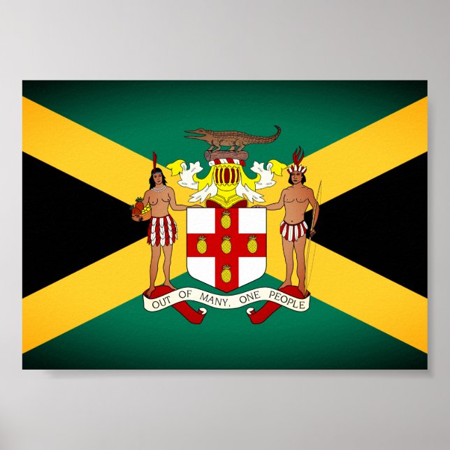 Jamaican Flagga/ Jacka av Arm Poster (Framsidan)