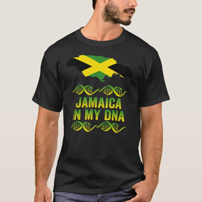 Jamaican Flagga Jamaica är i mitt DNA-Manar T Shirt (Framsida)