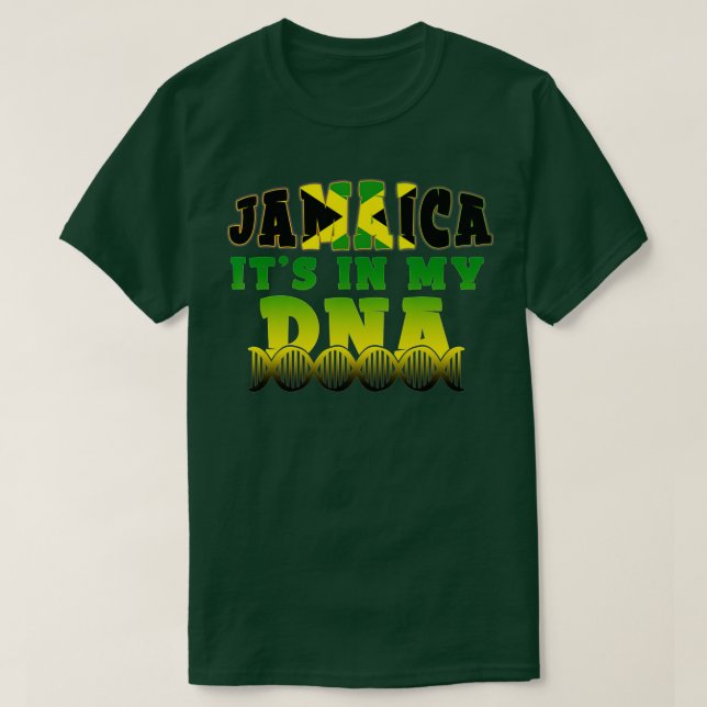 Jamaican Flagga Jamaica Det är i mitt DNA Manar Wo T Shirt (Design framsida)