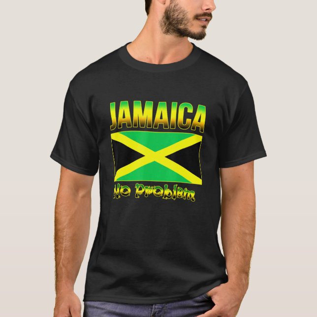 Jamaican-Flagga Jamaica-Karibiska ön No Probl T Shirt (Framsida)
