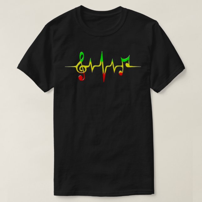 Jamaican Flagga Jamaica Souvenir rasta hjärtslag a T Shirt (Design framsida)
