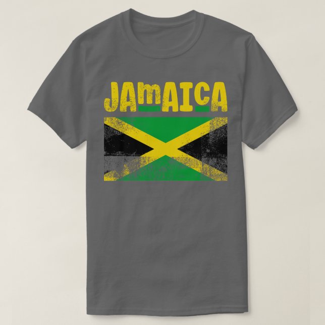 Jamaican Flagga Jamaica T Shirt (Design framsida)
