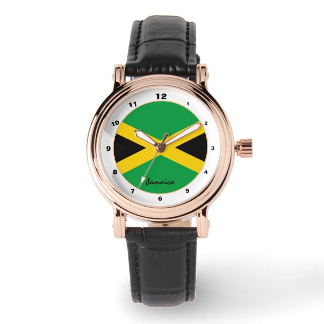 Jamaican Flagga & Jamaica trendig mode /design Armbandsur (Framsida)