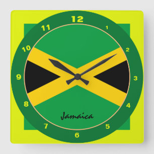 Jamaican Flagga & Jamaica trendig mode /design Fyrkantig Klocka