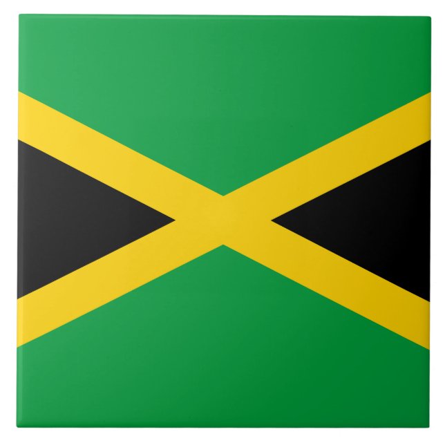 Jamaican Flagga Kakelplatta (Framsidan)