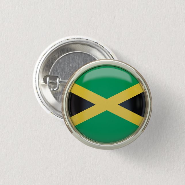 Jamaican Flagga Keychain Knapp (Framsida & baksida)