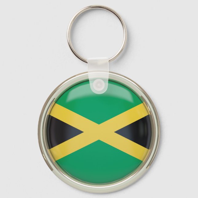 Jamaican Flagga Keychain Nyckelring (Framsida)