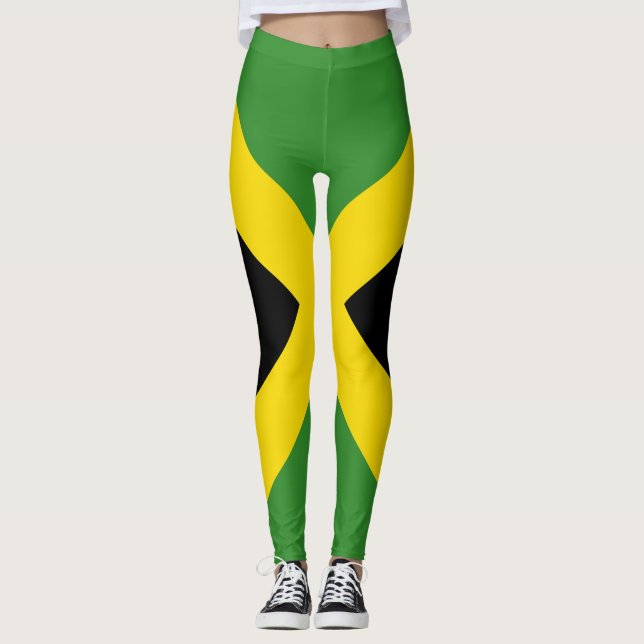 Jamaican flagga över hela designen leggings (Framsida)