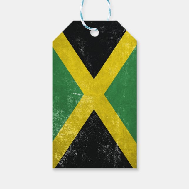 Jamaican Flagga Presentetikett (Framsidan)