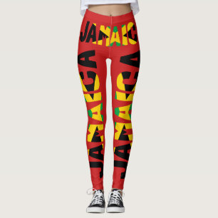 Jamaican Flagga Red Leggings