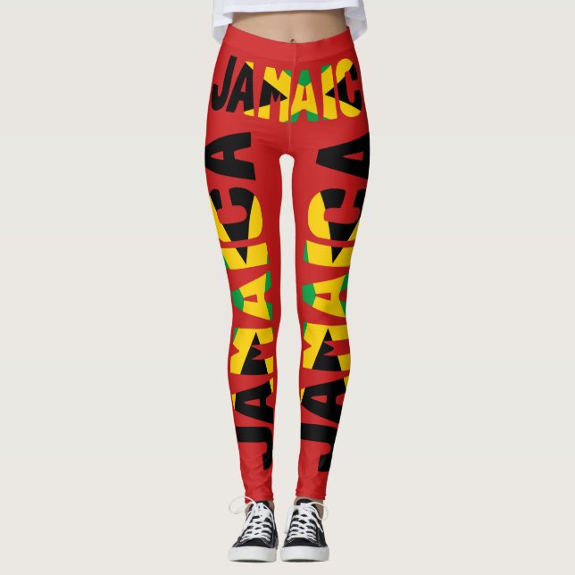 Jamaican Flagga Red Leggings (Framsida)