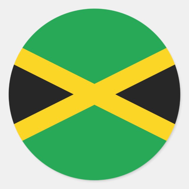 Jamaican Flagga Runt Klistermärke (Framsida)